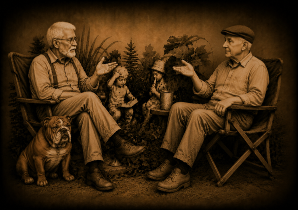 A peaceful garden conversation